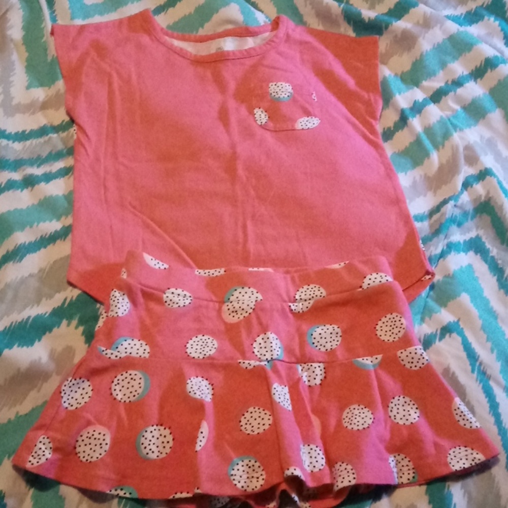 Two Piece Shirt and Skorts Set